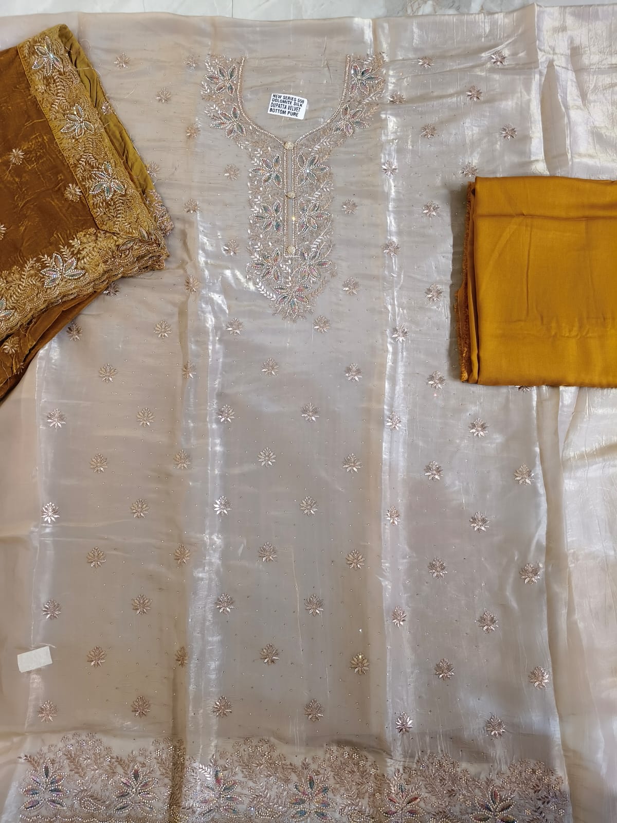 Premium Embroidered Ladies Unstitched Suit with Velvet Contrast Designer Dupatta