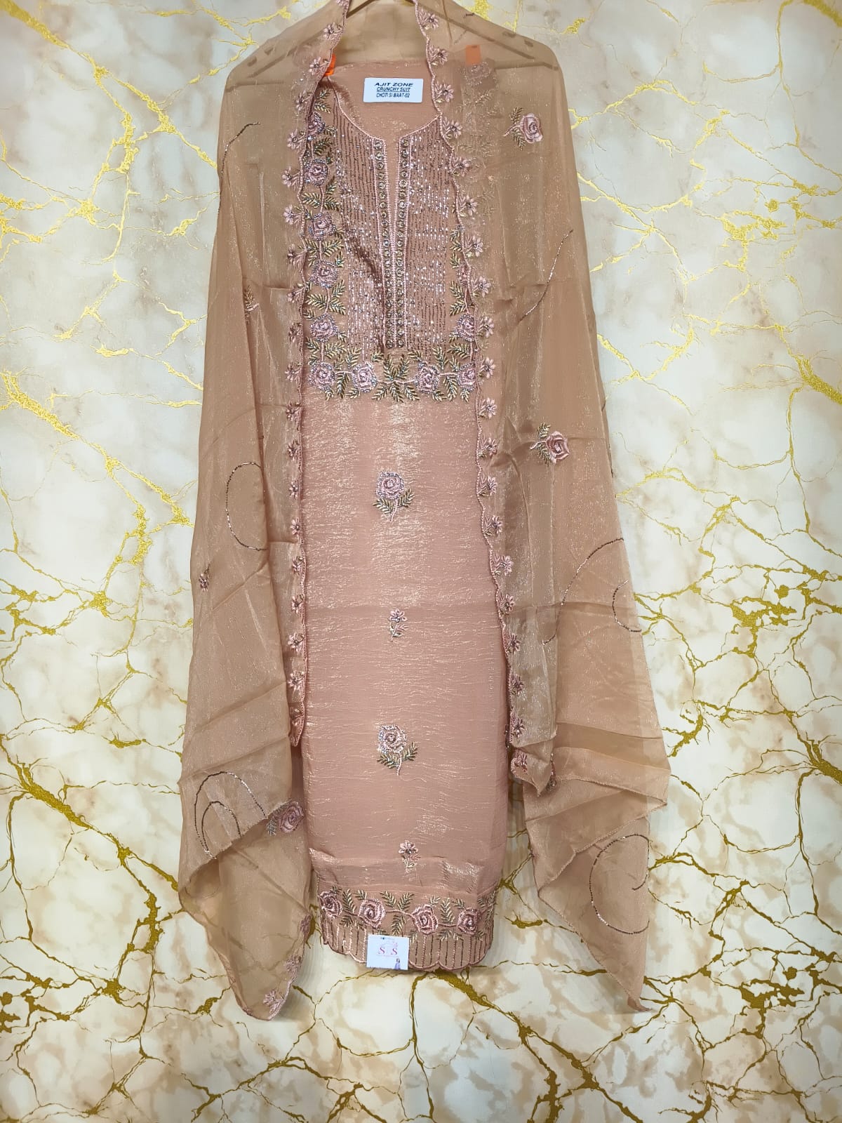 Premium Embroidered Designer Suit with Pure Dupatta & Floral Handwork