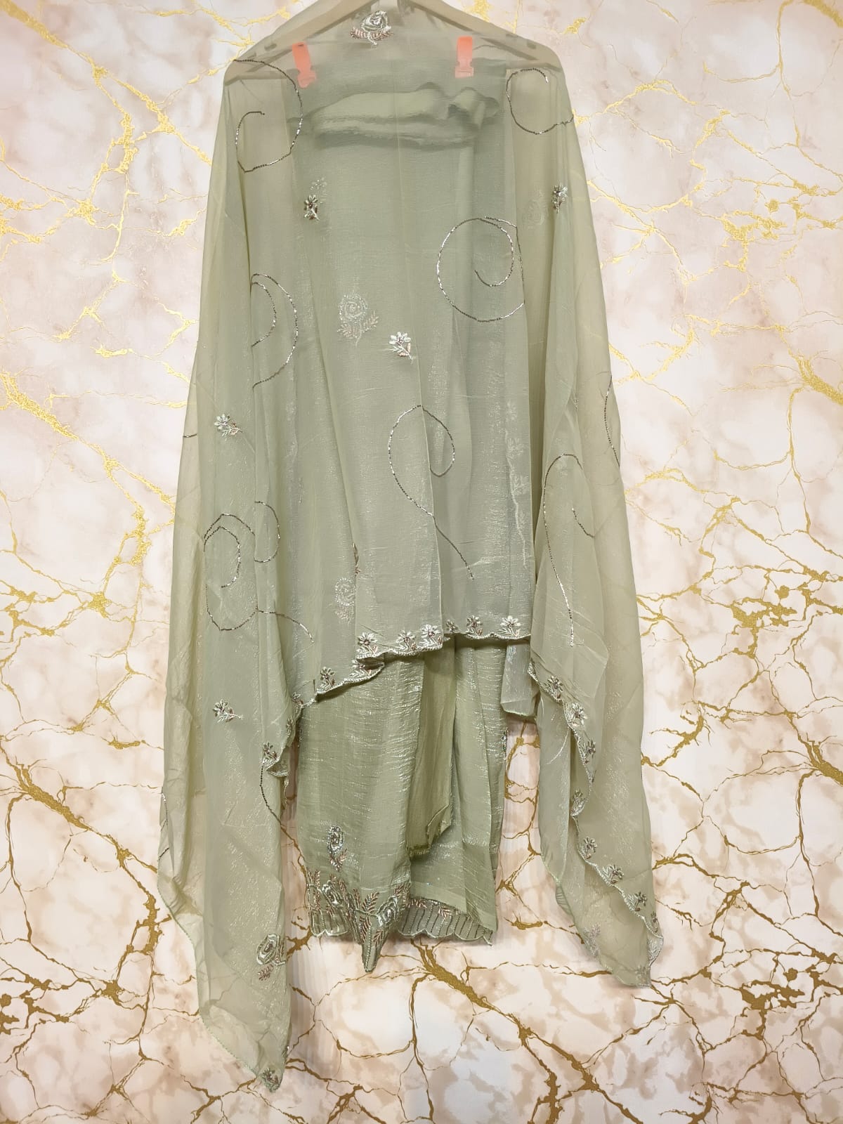 Premium Embroidered Designer Suit with Pure Dupatta & Floral Handwork