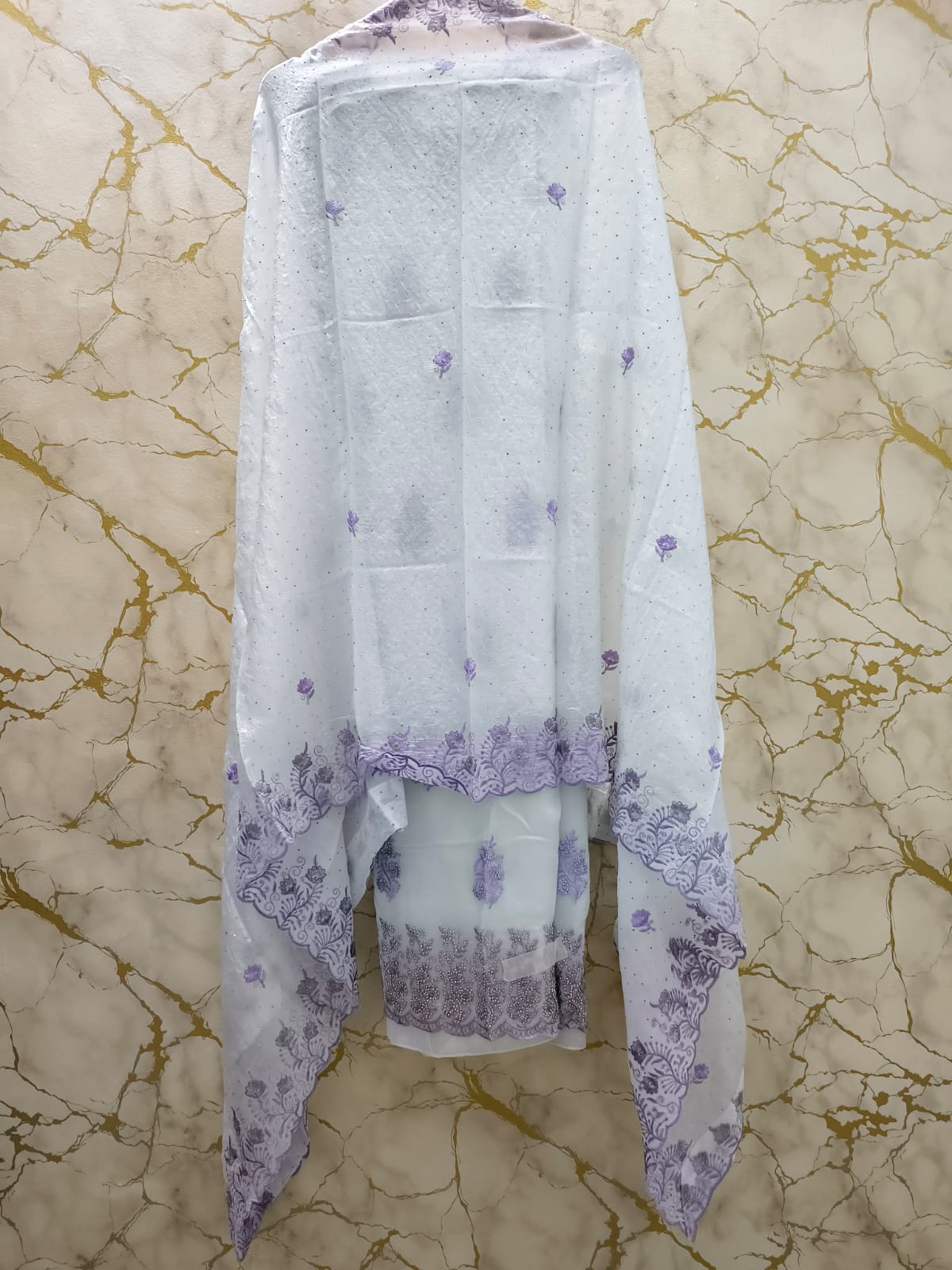 Luxury White & Silver Embroidered Suit Set with Dupatta – Elegant Festive & Party Wear