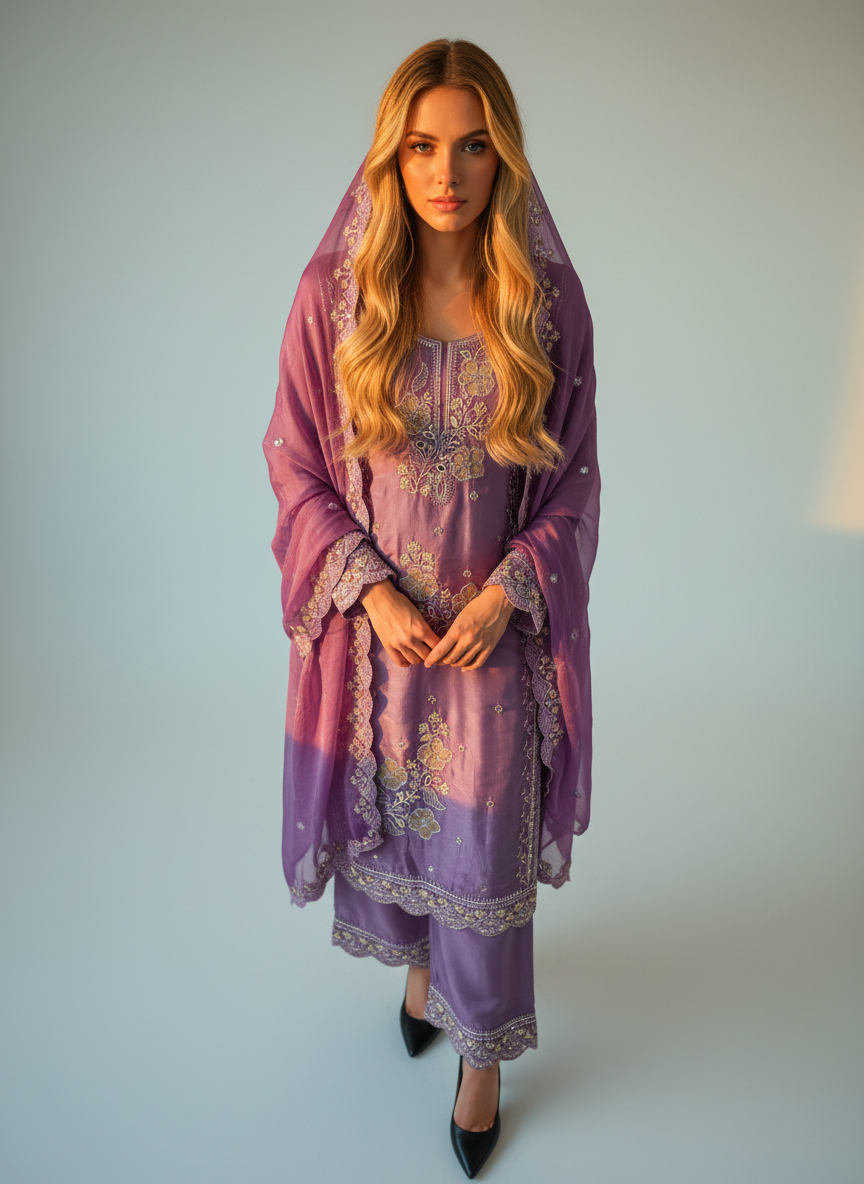 Premium Handwork Embroidered Designer Suit Set