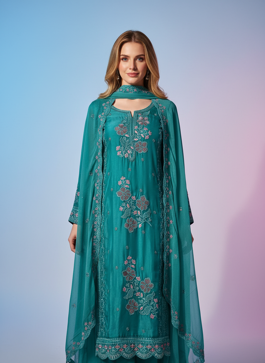 Premium Handwork Embroidered Designer Suit Set