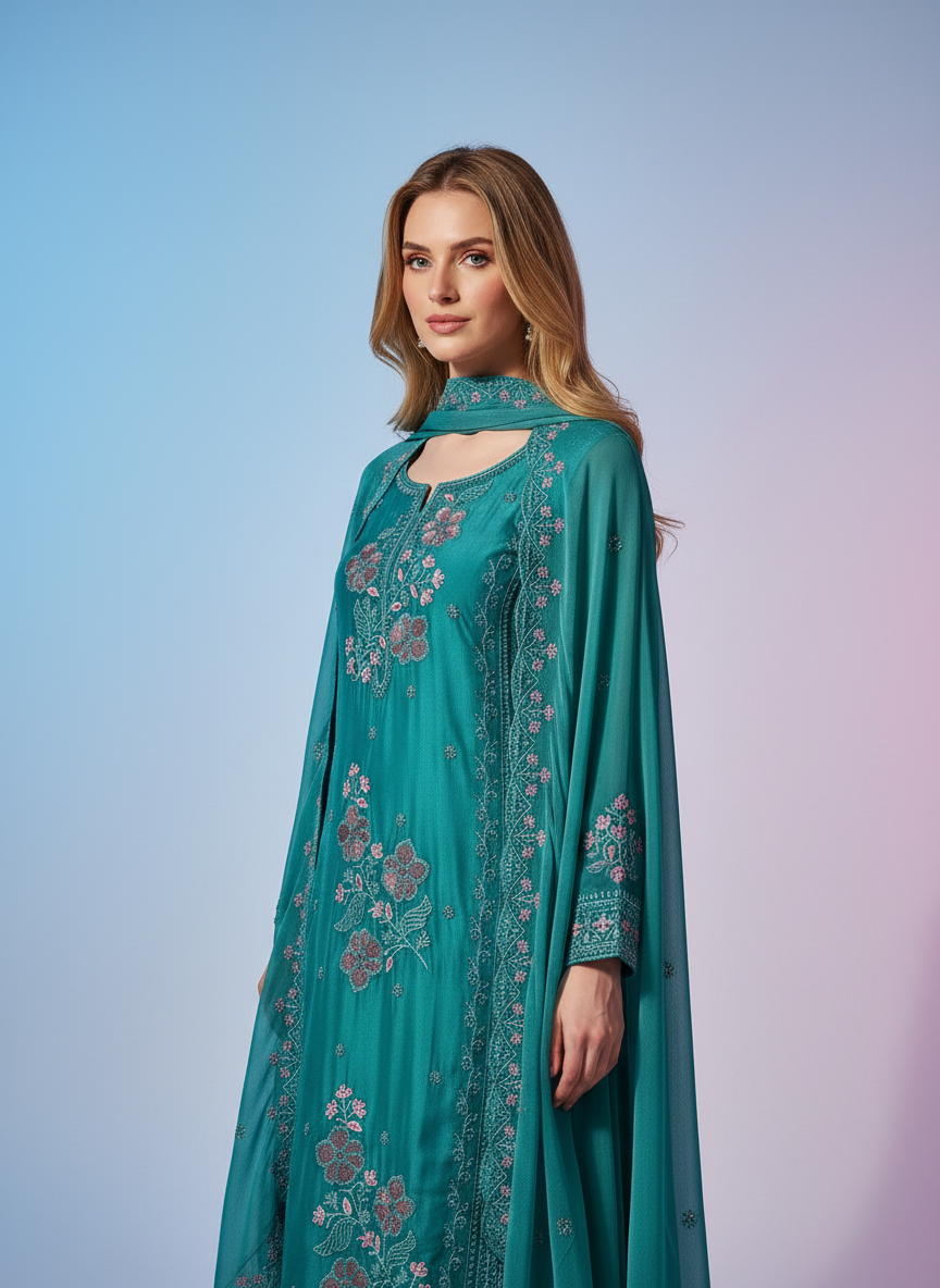 Premium Handwork Embroidered Designer Suit Set