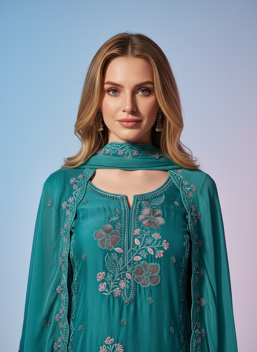 Premium Handwork Embroidered Designer Suit Set
