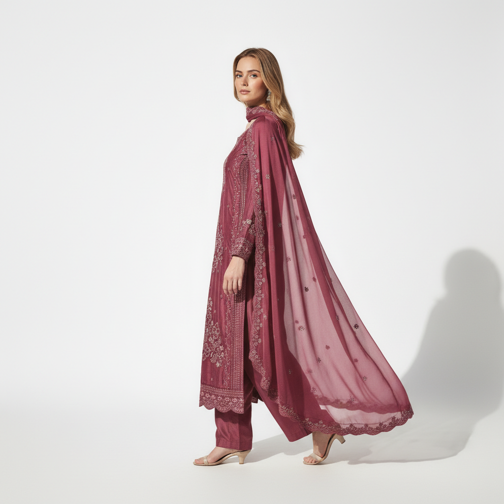 Premium Handwork Embroidered Designer Suit Set