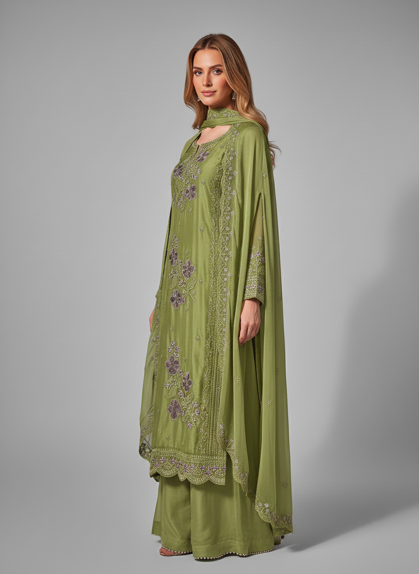 Premium Handwork Embroidered Designer Suit Set