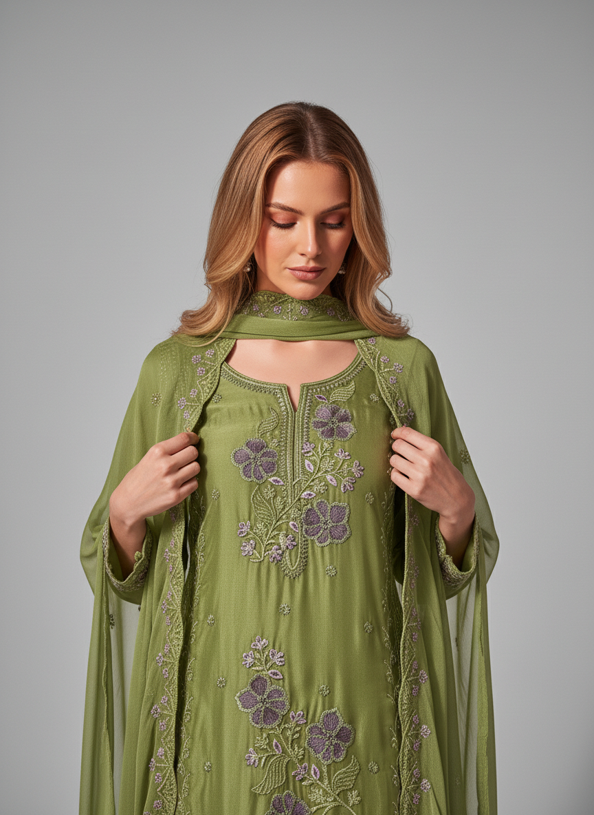 Premium Handwork Embroidered Designer Suit Set