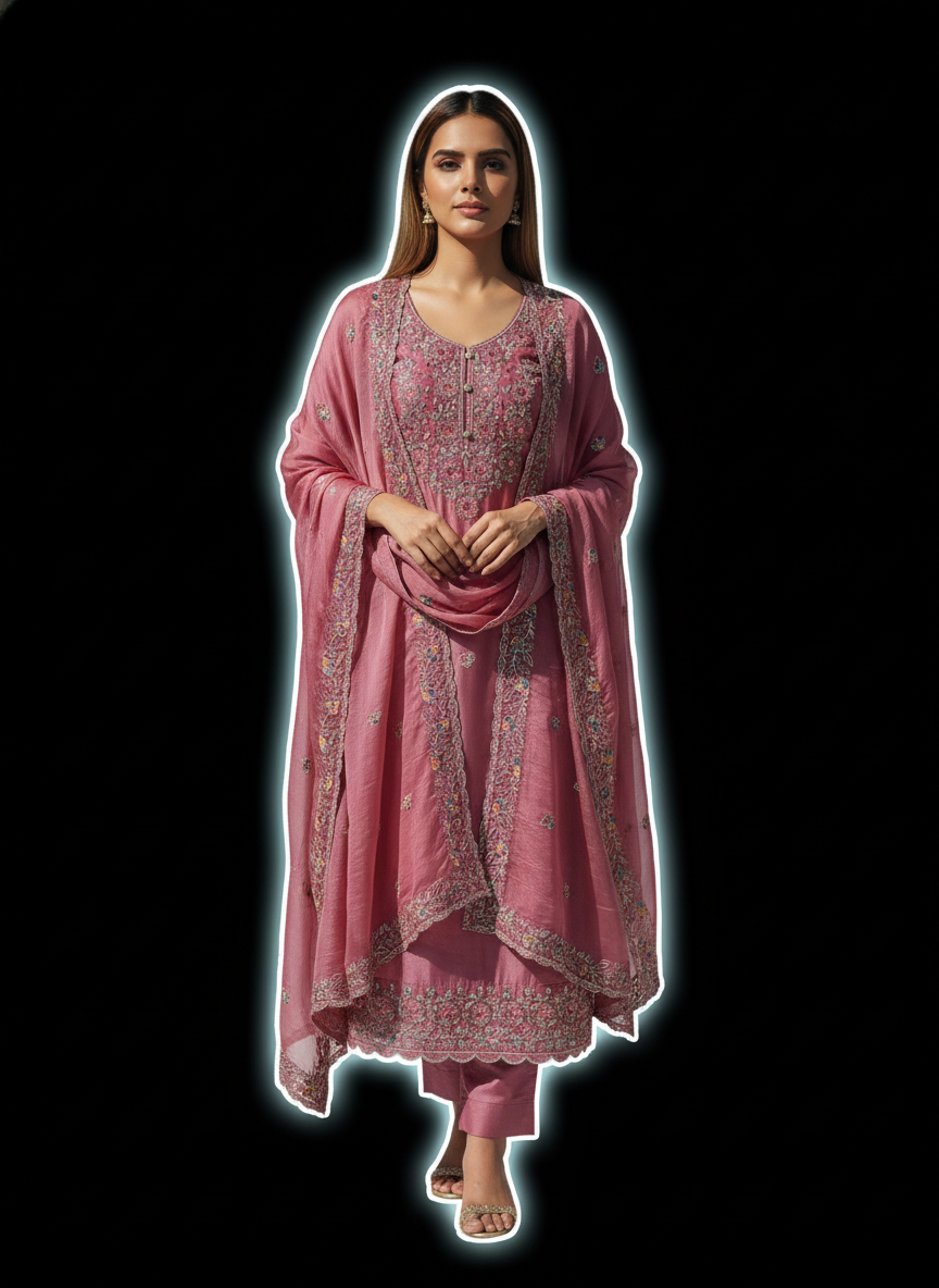 Premium Handwork Embroidered Designer Suit Set with Elegant Dupatta – Festive, Wedding &amp; Party Wear