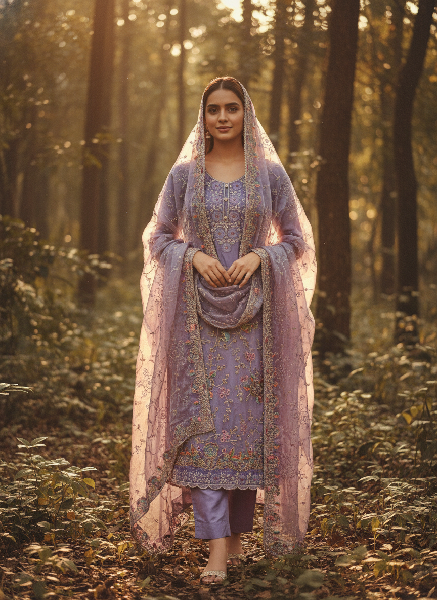 Luxury Handwork Embroidered Designer Suit Set with Elegant Dupatta – Premium Festive, Wedding &amp; Party Wear