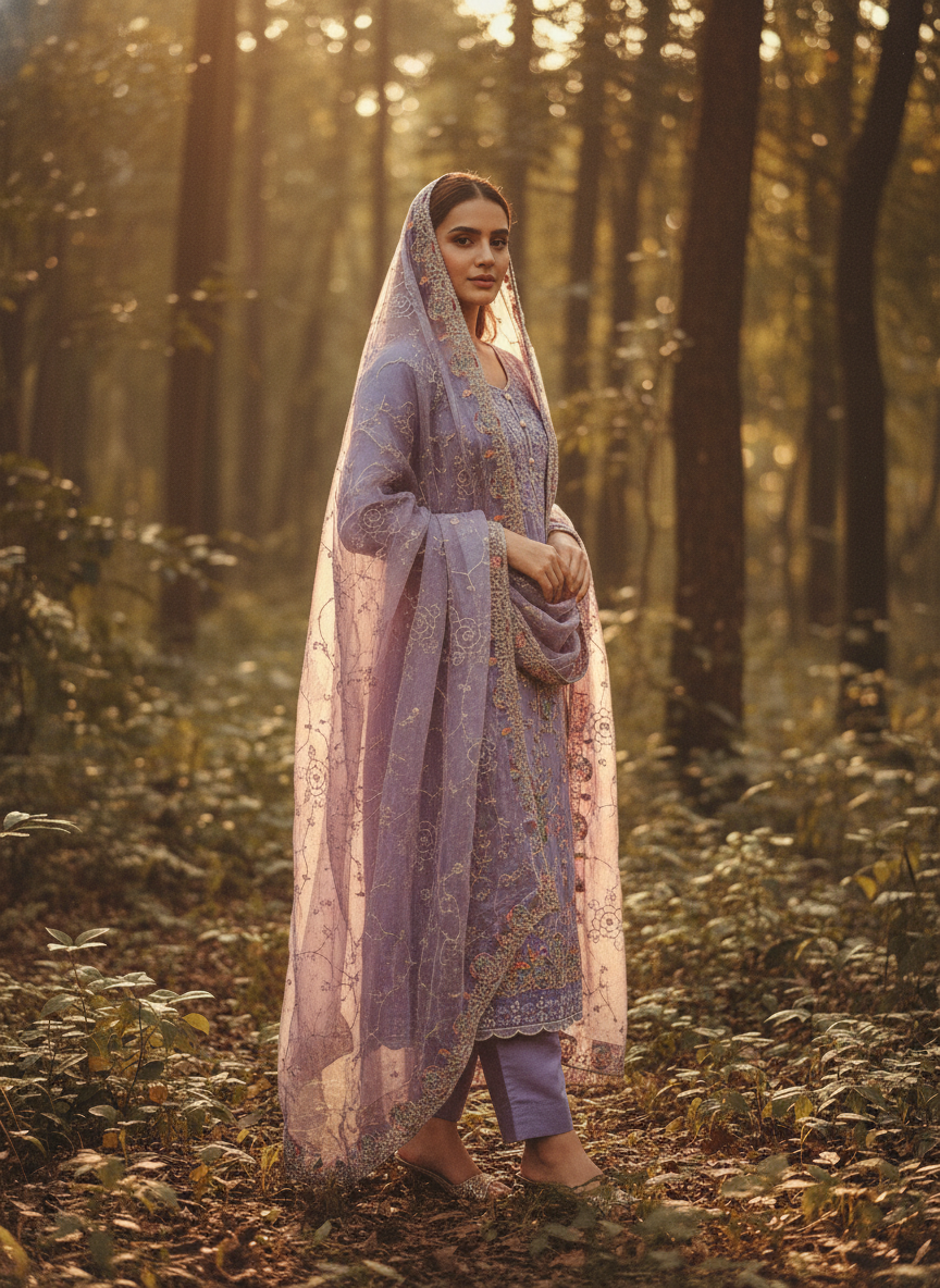 Luxury Handwork Embroidered Designer Suit Set with Elegant Dupatta – Premium Festive, Wedding &amp; Party Wear