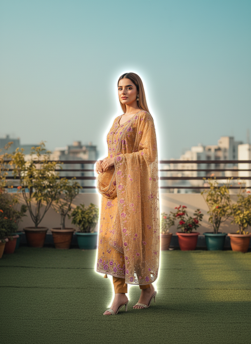 Luxury Handwork Embroidered Designer Suit Set with Elegant Dupatta – Premium Festive, Wedding &amp; Party Wear