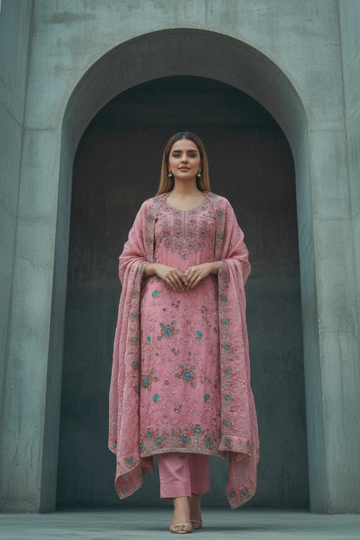 Luxury Handwork Embroidered Designer Suit Set with Elegant Dupatta – Premium Festive, Wedding &amp; Party Wear