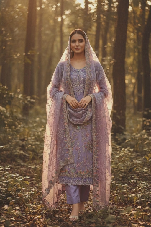 Luxury Handwork Embroidered Designer Suit Set with Elegant Dupatta – Premium Festive, Wedding &amp; Party Wear