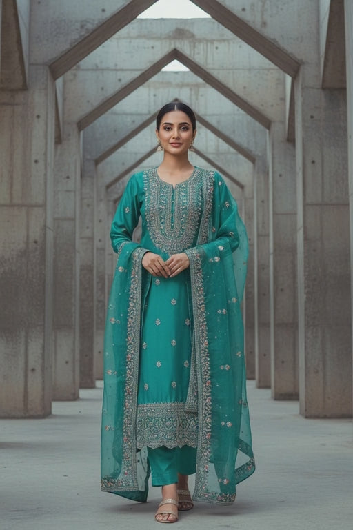 Premium Handwork Embroidered Designer Suit Set with Elegant Dupatta – Festive, Wedding &amp; Party Wear