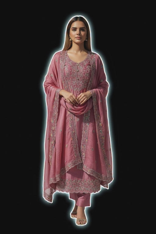 Premium Handwork Embroidered Designer Suit Set with Elegant Dupatta – Festive, Wedding &amp; Party Wear