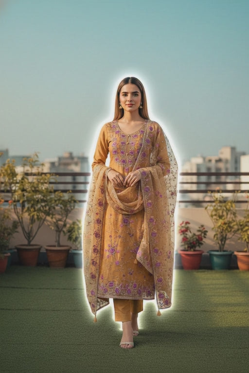 Luxury Handwork Embroidered Designer Suit Set with Elegant Dupatta – Premium Festive, Wedding &amp; Party Wear